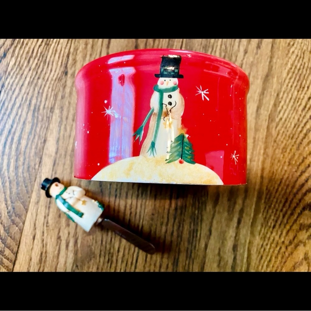 JCPenney Home Dip Mix Set 5” Snowman Small Bowl and Dip Spreader w/Original Box